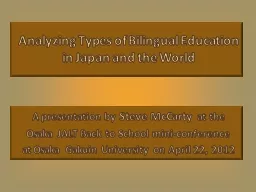 Analyzing Types of Bilingual Education