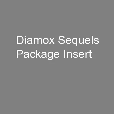 Diamox Sequels Package Insert