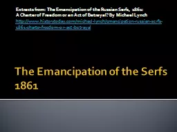 The Emancipation of the Serfs