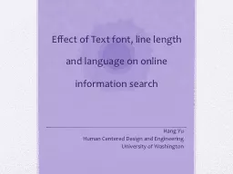 Effect of Text font, line length and language on online inf