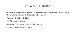 WCLA MCLE 12-5-13