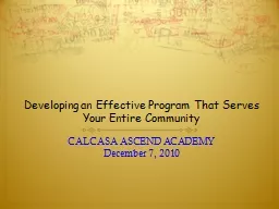 Developing an Effective Program That Serves