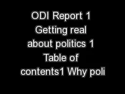 ODI Report 1 Getting real about politics 1 Table of contents1 Why poli