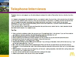 Telephone Interviews
