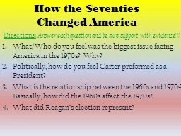 How the Seventies Changed America