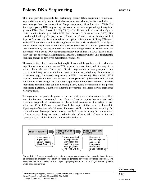 PDF-UNIT7.8PolonyDNASequencingThisunitprovidesprotocolsforperformingpolony