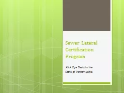 Sewer Lateral Certification Program