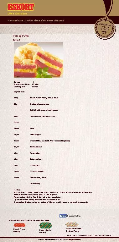 Polony PuffsServes 4