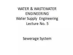 WATER & WASTEWATER ENGINEERING