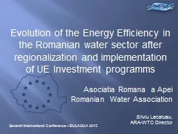 Evolution of the Energy Efficiency in the Romanian water se