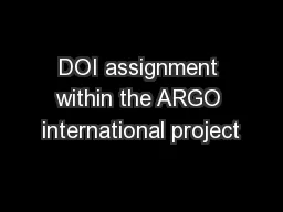 DOI assignment within the ARGO international project