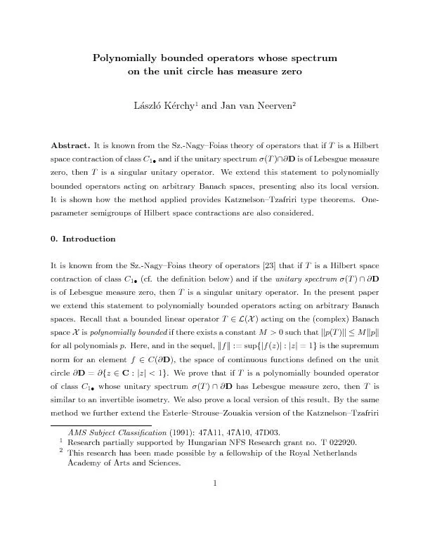Polynomiallyboundedoperatorswhosespectrumontheunitcirclehasmeasurezero