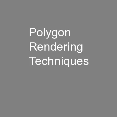 Polygon Rendering Techniques