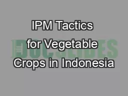 IPM Tactics for Vegetable Crops in Indonesia