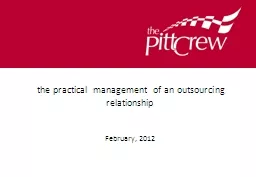 the practical management of an outsourcing relationship