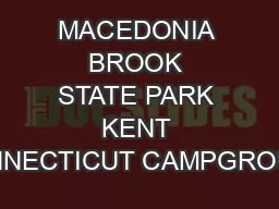 MACEDONIA BROOK STATE PARK KENT CONNECTICUT CAMPGROUND