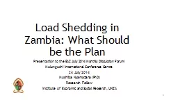 Load Shedding in Zambia: What Should be the Plan