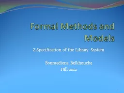 Formal Methods and Models