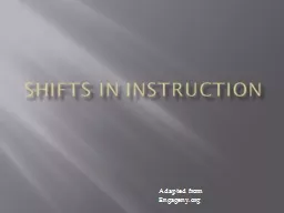 Shifts in Instruction