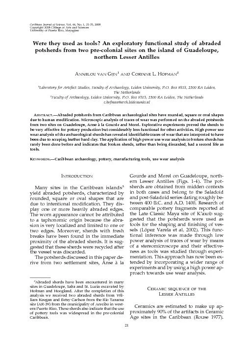 Weretheyusedastools?Anexploratoryfunctionalstudyofabradedpotsherdsfrom