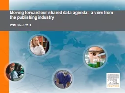 Moving forward our shared data agenda:  a view from the pub