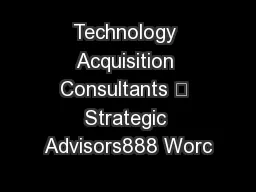 Technology Acquisition Consultants ‹ Strategic Advisors888 Worc