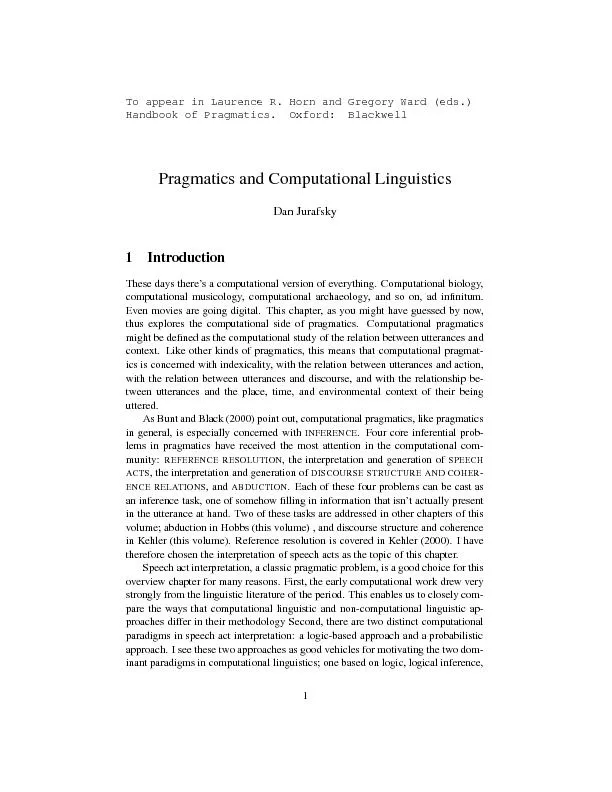 ToappearinLaurenceR.HornandGregoryWard(eds.)HandbookofPragmatics.Oxfor