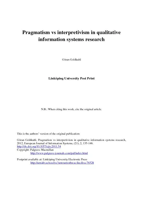 Pragmatism vs interpretivism in qualitative