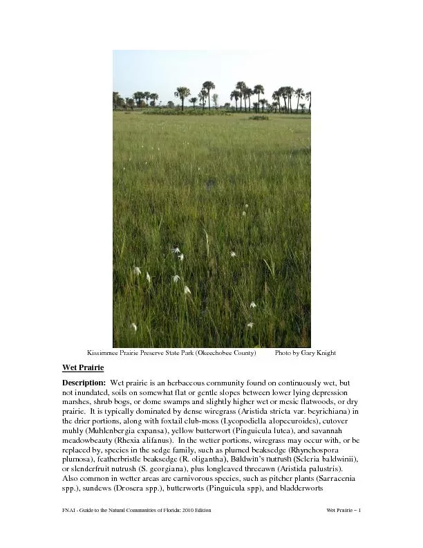 Guide to the Natural Communities of Florida: 2010 Edition
