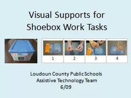 Visual Supports for       Shoebox Work Tasks