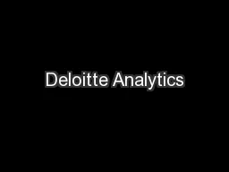 Deloitte Analytics