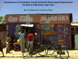 Entrepreneurs vs Survivalists: Somali and South African Spa