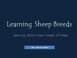 Learning Sheep Breeds
