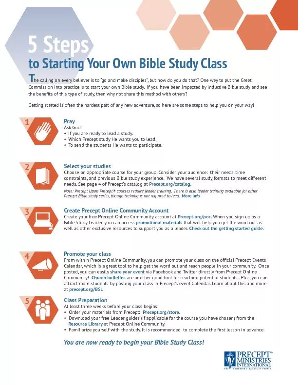 to Starting Your Own Bible Study Classhe calling on every believer is