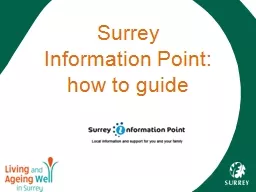 Surrey Information Point: how to guide