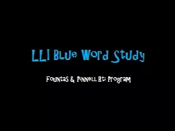 LLI Blue Word Study