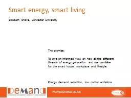 Smart energy, smart living