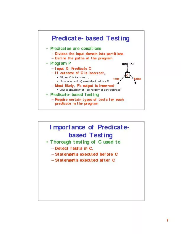 based Testing•Predicates are conditions–Divides the input do