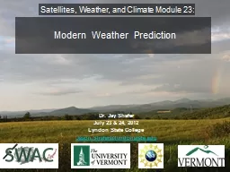 Modern Weather Prediction
