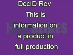 October  DocID Rev  This is information on a product in full production