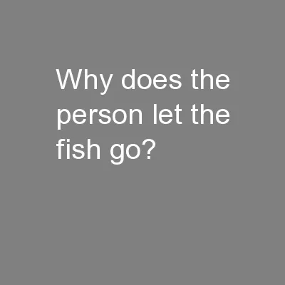 Why does the person let the fish go?
