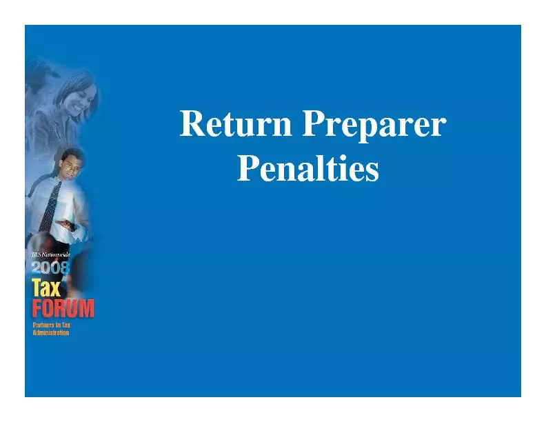 Return Preparer Penalties