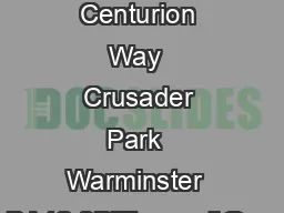 Unit 1c  Centurion Way  Crusader Park  Warminster  BA12 8BTfax mail@na