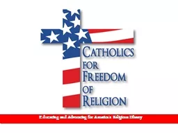 Educating and Advocating for America’s Religious Liberty