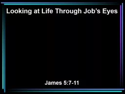 Looking at Life Through Job’s Eyes
