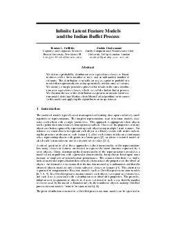 Innite Latent Feature Models and the Indian Buffet Process Thomas L
