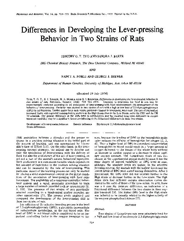 and Behavior, 14, pp. 719-723. Brain Research Publications Inc., 1975.