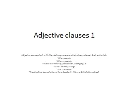 Adjective clauses 1