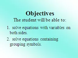 1.  solve equations with variables on both sides.