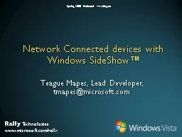 Network Connected devices with Windows SideShow™